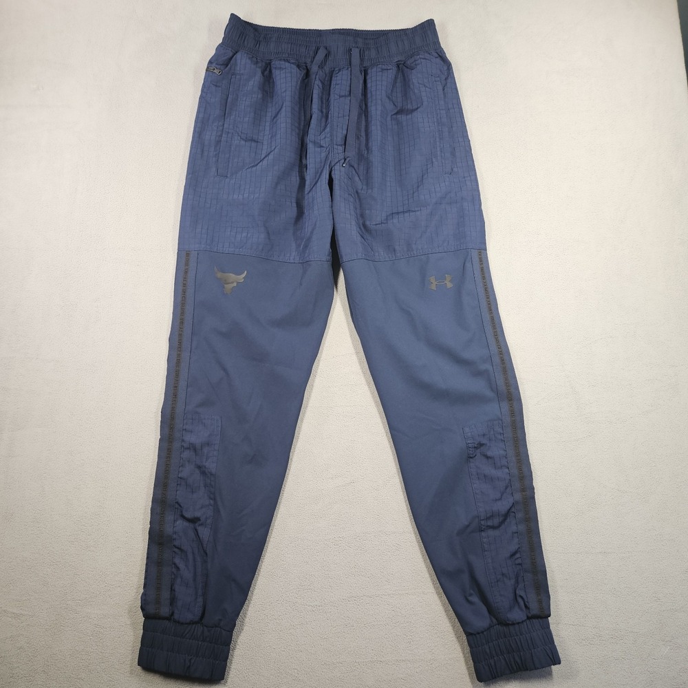 Under Armour Project Rock Joggers Mens Size Medium Track Pants Pockets Loose Gym